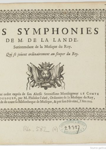 Symphonies pour les soupers du roi